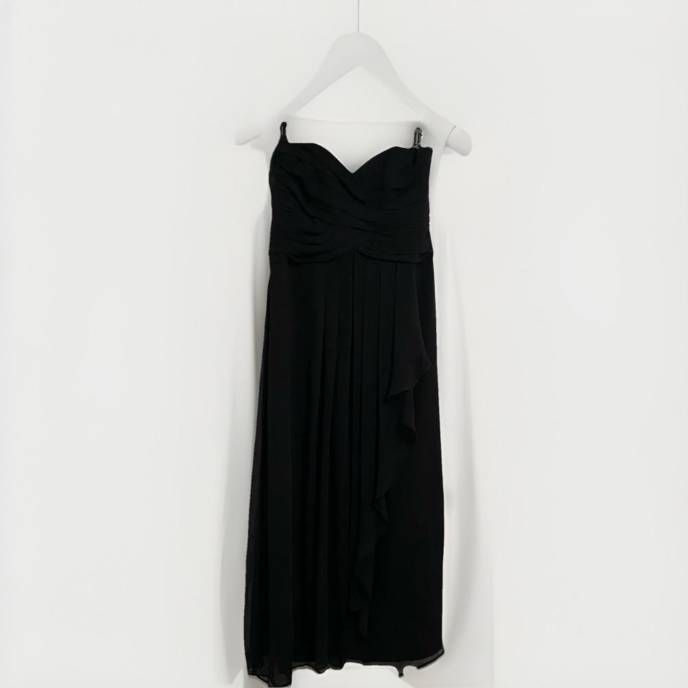 David's Bridal Women's Chiffon Black Dress Gown Style , Size 14